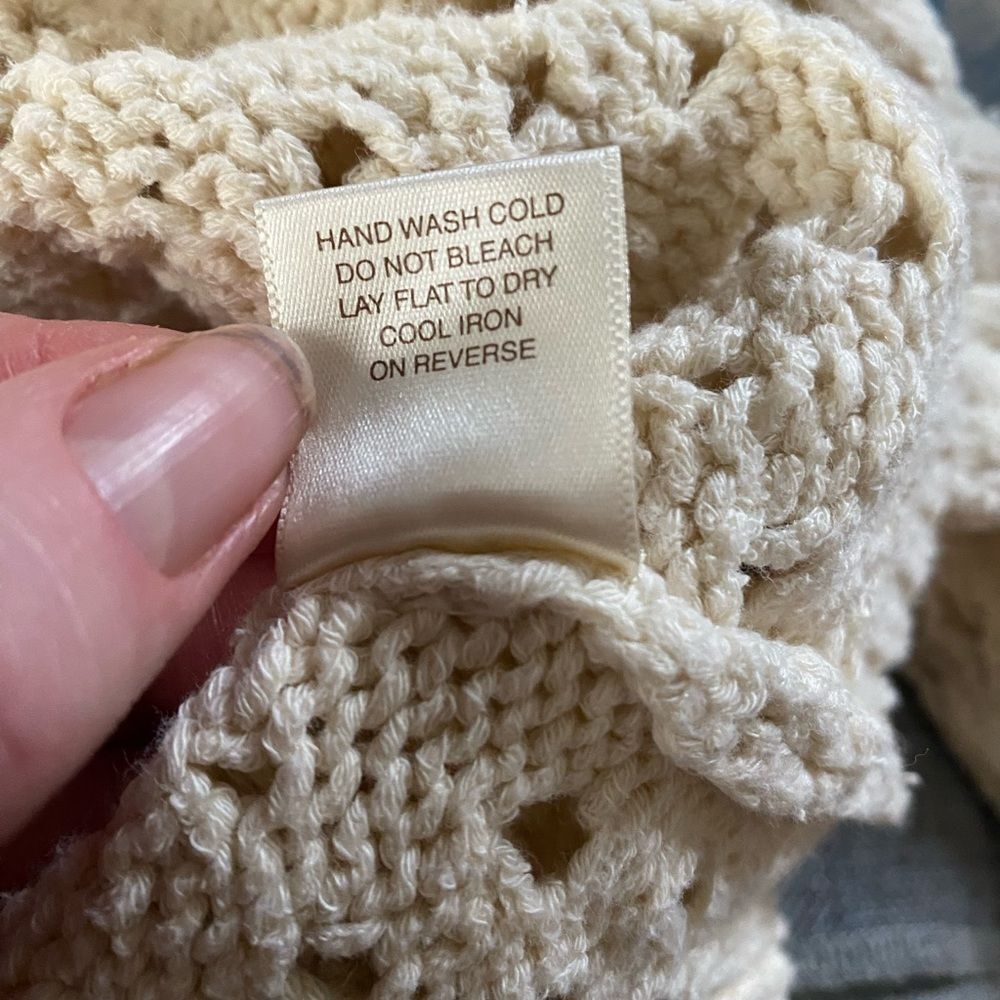 WILLOW & CLAY open-knit Crochet 
 sweater cottage chic soft delicate sz S EUC - Picture 12 of 15